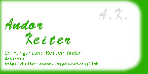 andor keiter business card